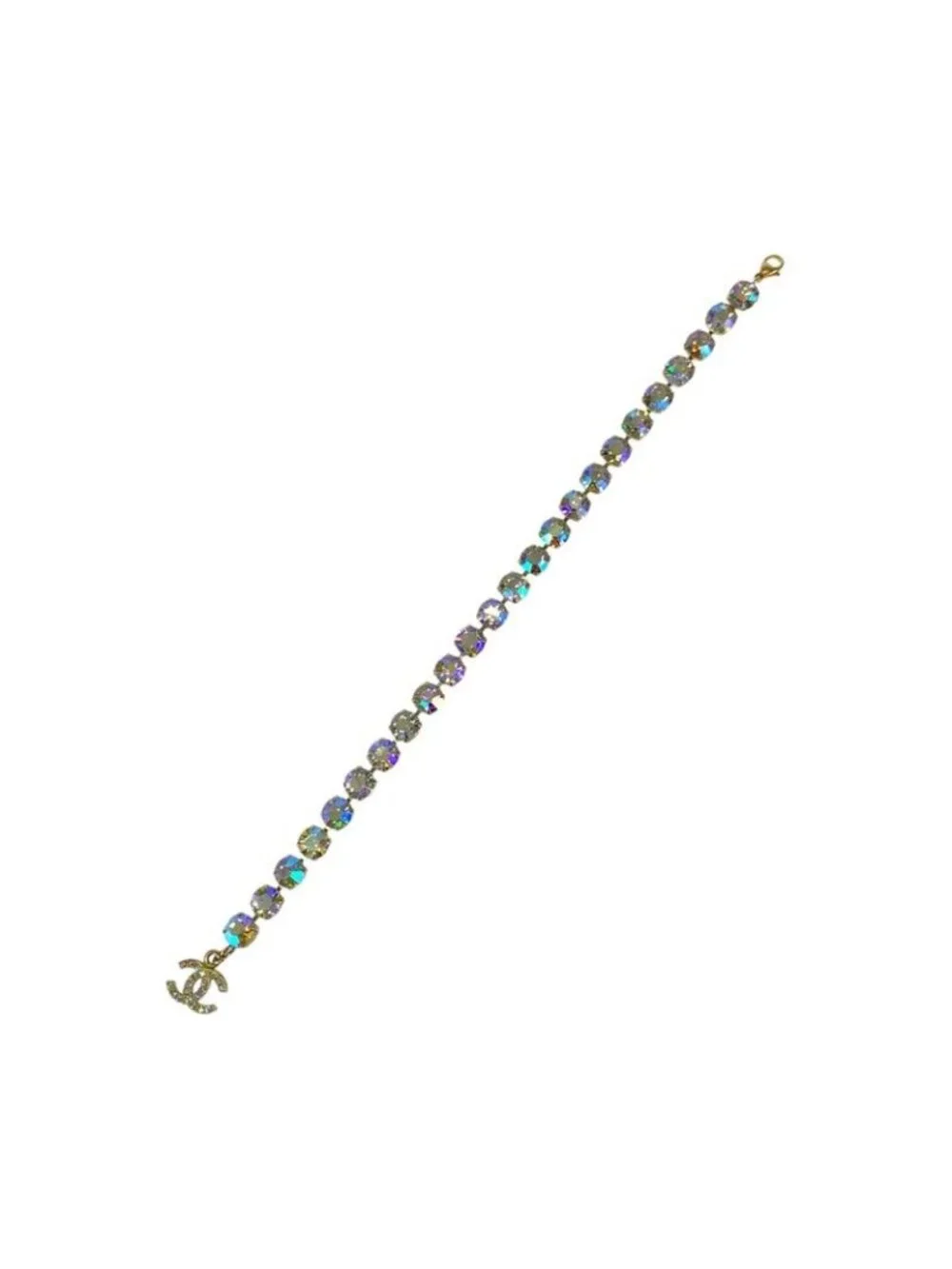 Chanel Super Vintage CC Logo Anklet Aurora Last Gold Plated Bracelet 95 - Picture 5 of 8